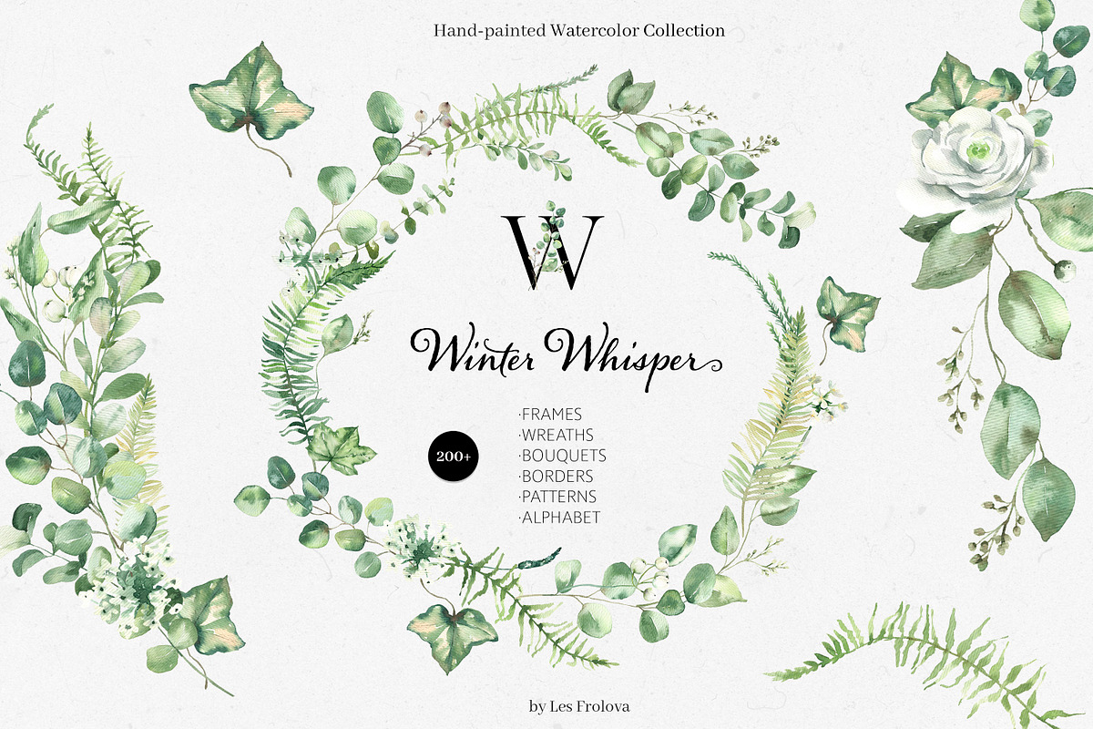 Winter Whisper Watercolor Collection, a Decorative Illustration by Les Frolova (Photo 1 of 10)