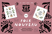 Folk Art Clipart | Art Nouveau Set, a Decorative Illustration by Favete Art (Thumbnail 1 of 19)