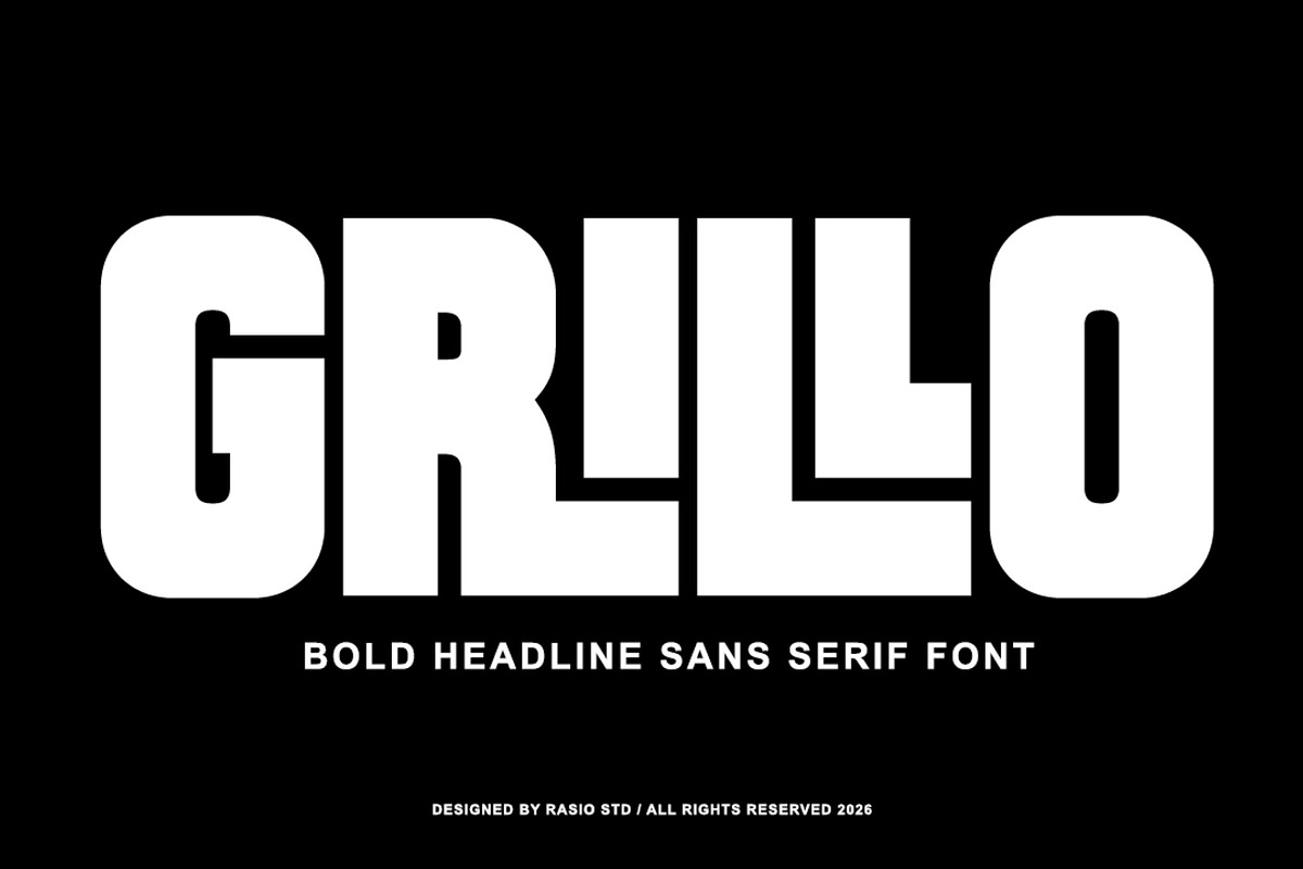 Grillo Bold Headline Sans Serif Font, a Sans Serif Font by Rasio Studio (Photo 1 of 8)
