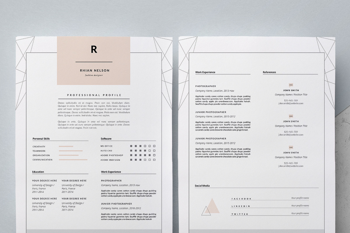 3 page Resume Template / Rhian, a Resume Template by This Paper Fox (Photo 2 of 5)