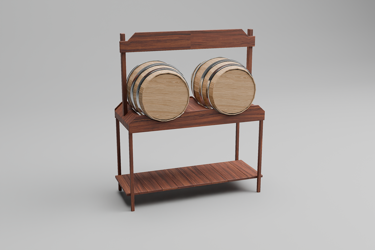 3D Wooden Barrel, a Furniture 3D Model by Dudukbersama (Photo 1 of 2)
