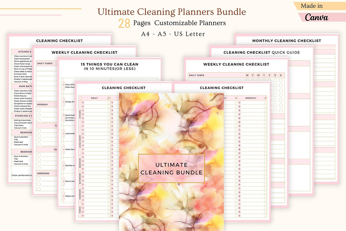 Ultimate Cleaning Planners Bundle, a Stationery Template by CreativeBundlex (Photo 1 of 7)