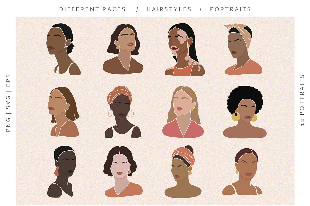 Men&Women Hairsyle Portraits, a Decorative Illustration by ms Julia Nova (Photo 3 of 5)