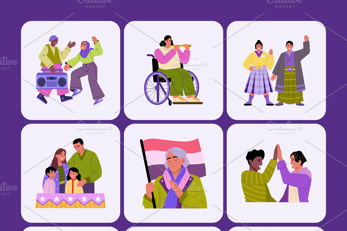 Diversity Illustrations Art Set, a Person Illustration by Brickclay (Photo 10 of 10)