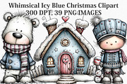 Whimsical Icy Blue Christmas Clipart, an Illustration by Canvas Craft (Thumbnail 1 of 7)