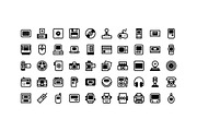50 Vintage Technology & Media Icons, an Outline Icon by Side Project (Thumbnail 3 of 8)