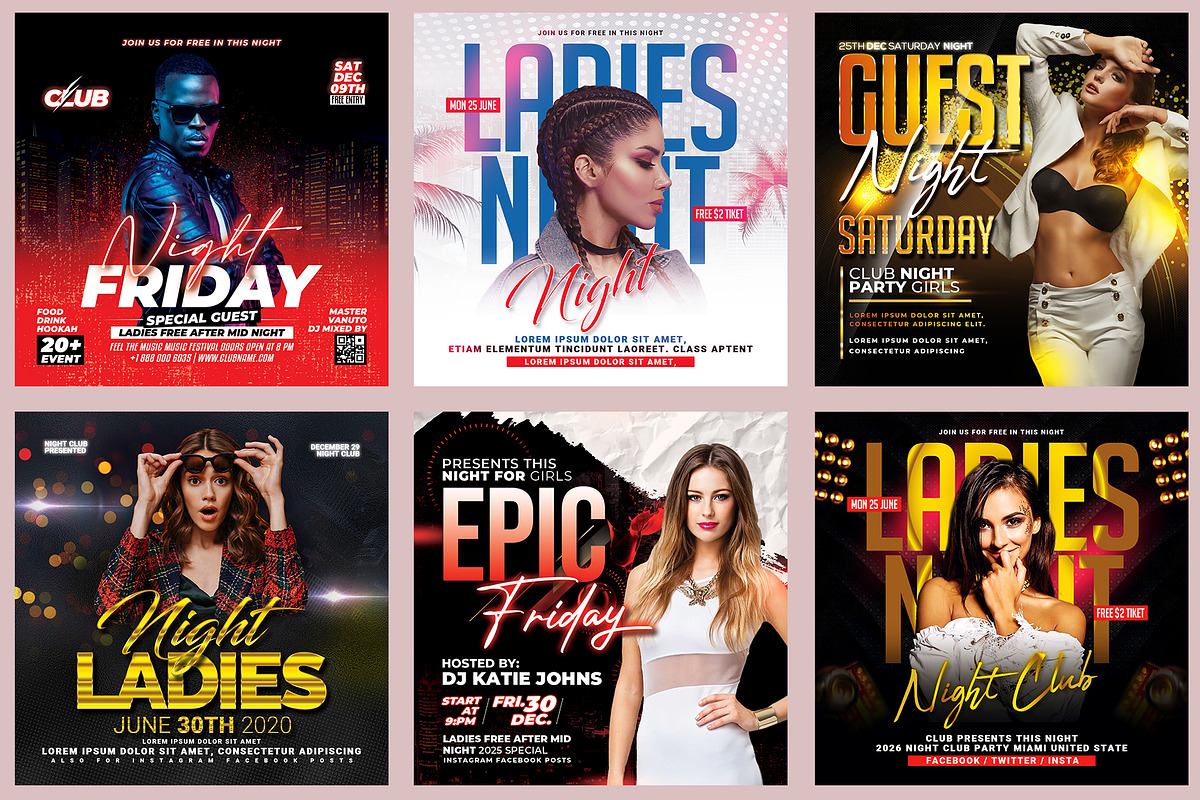 150 Night Club Flyer Bundle, a Flyer Template by AfzaalGraphics (Photo 5 of 27)