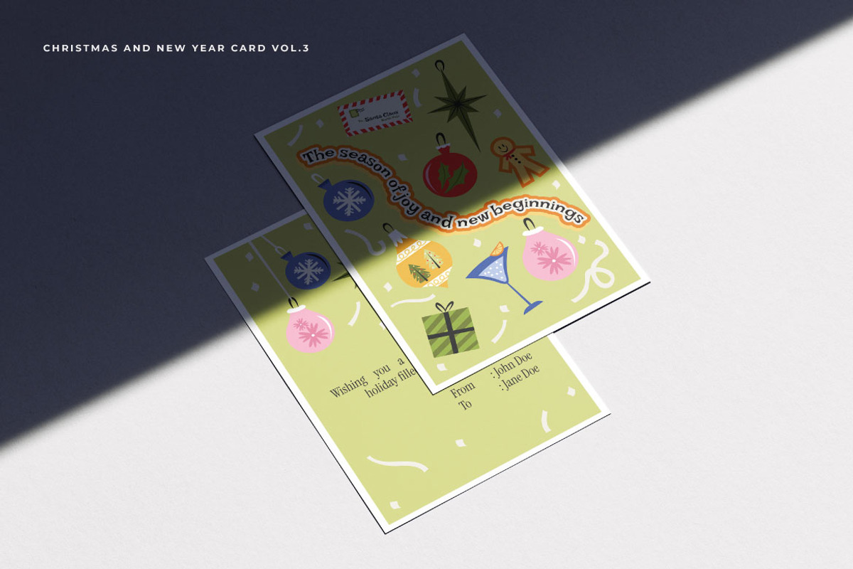 Christmas And New Year Card Vol.3, an Invitation Template by Bewalrus Studio (Photo 2 of 4)