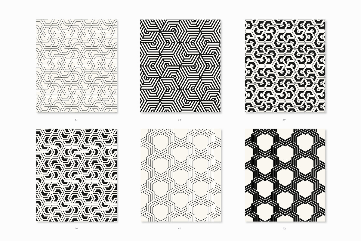 Hexagonal | 42 Seamless Patterns, a Pattern Graphic by Curly_Pat (Photo 8 of 11)
