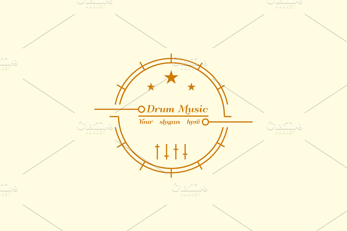 Drum Music Logo Design Template, a Branding & Logo Template by Morvana Crew