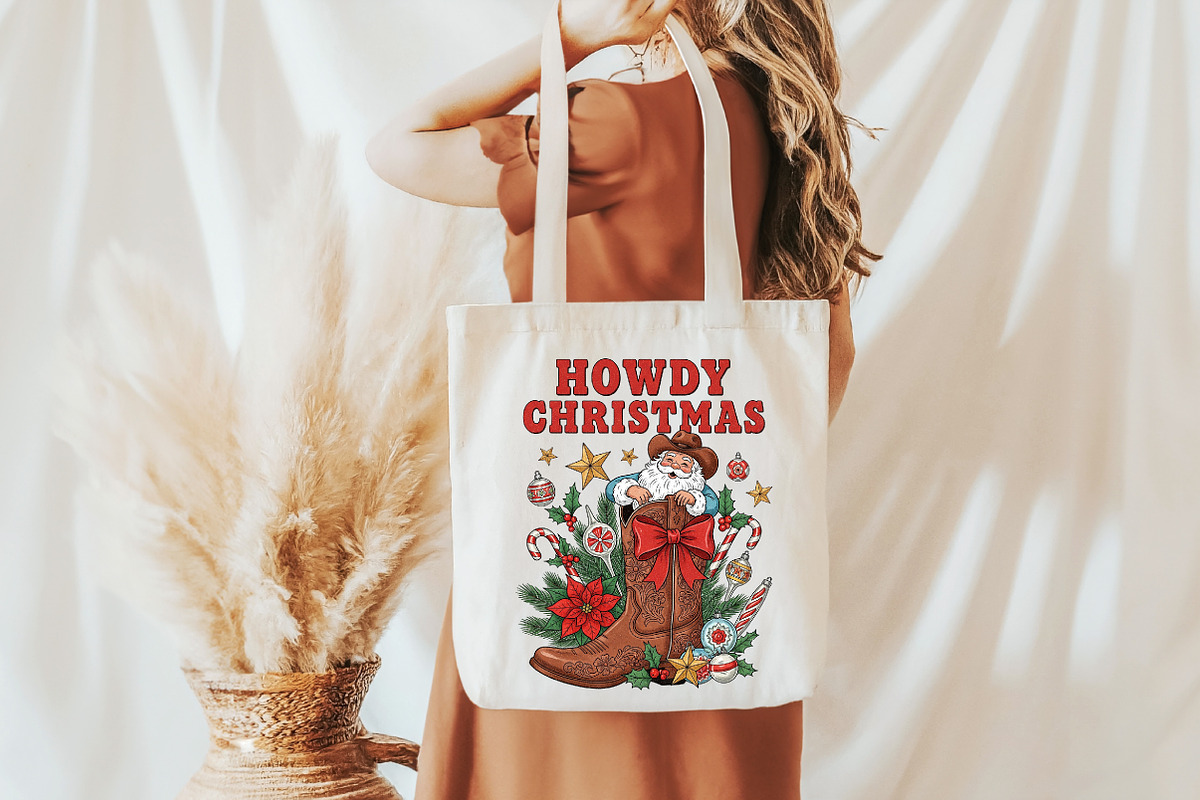 Howdy Christmas Cowboy Santa PNG, an Illustration by Craft Nest (Photo 5 of 6)