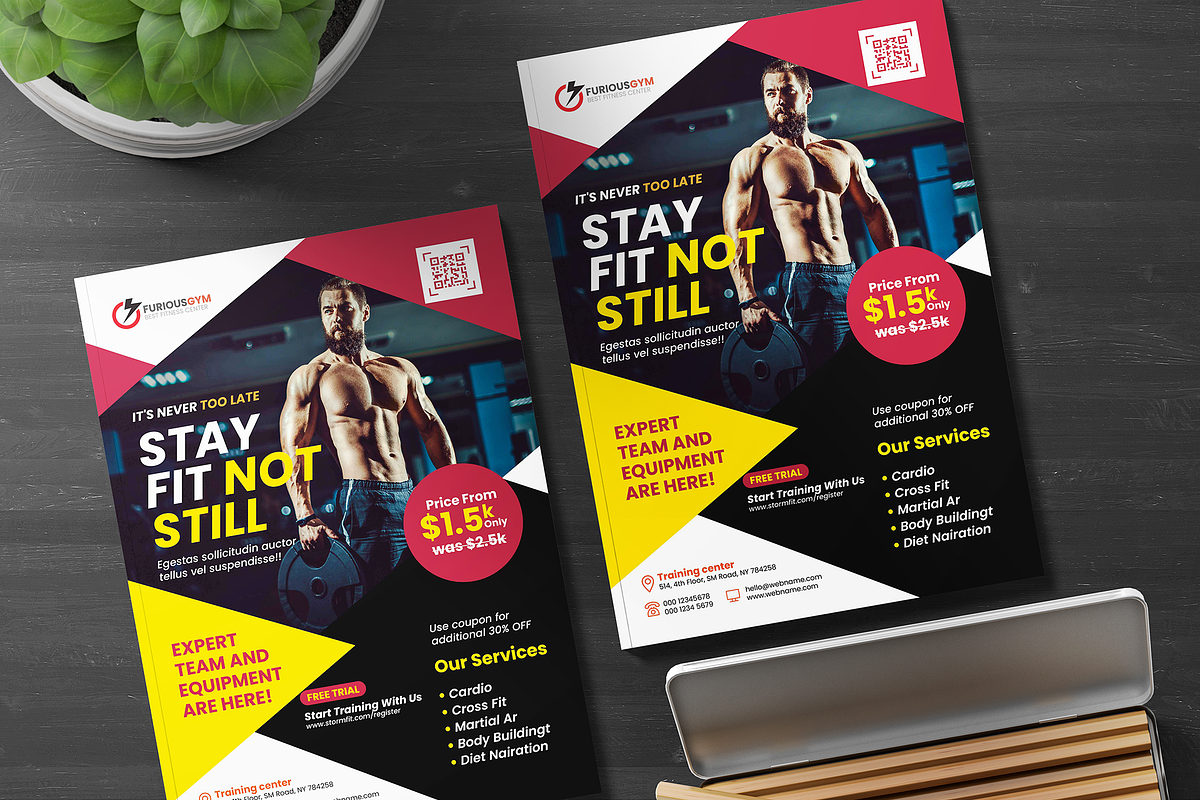 Fitness Trainer Flyer Templates, a Flyer Template by Creativpixl (Photo 5 of 8)