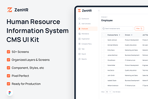 ZenHR - HRIS CMS UI Kit, an UI Kit Template by miawmiaw