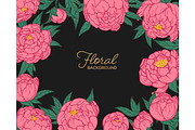 Peony flowers patterns, backgrounds, a Decorative Illustration by Good Studio (Thumbnail 2 of 11)