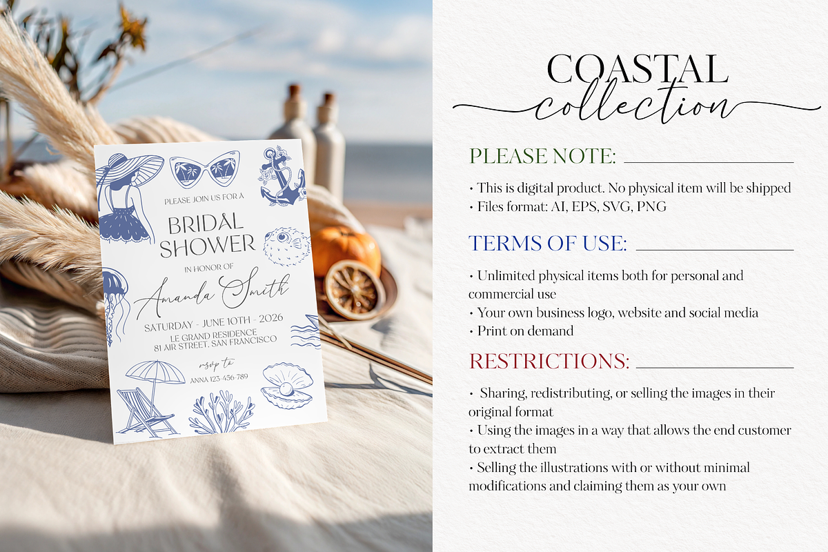 Coastal Clipart Bundle, an Illustration by TatiMockup (Photo 3 of 7)