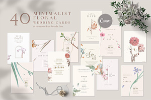 40 Minimalist Floral Wedding Cards