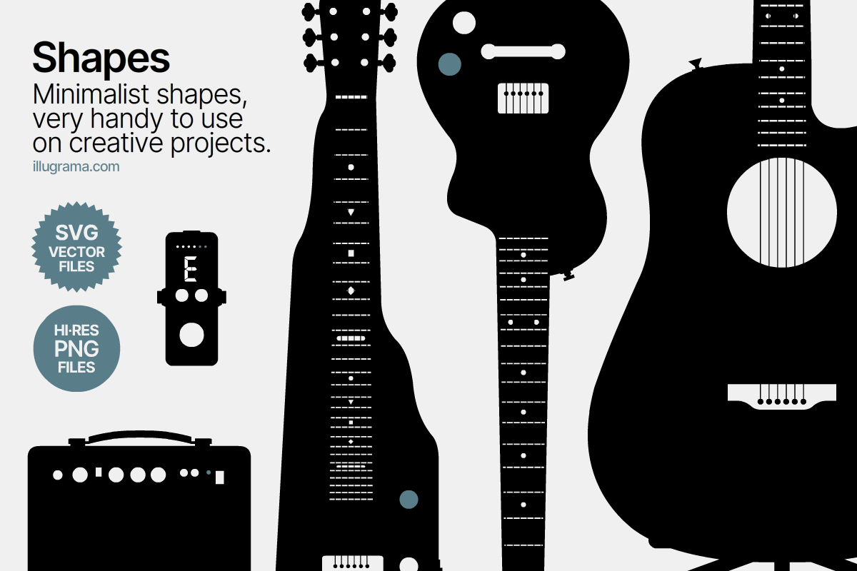 Guitar & Bass - Modern Graphics, an Object Illustration by illugrama (Photo 10 of 24)
