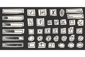 Doodle tick symbols with pencil, an Object Illustration by Zimages