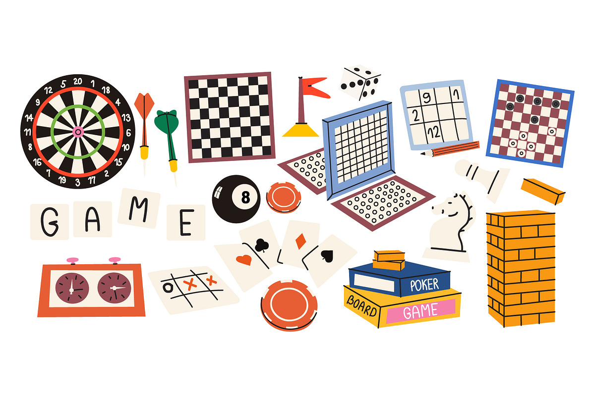 Board Games Clipart Vector Set, a Decorative Illustration by Luamor (Photo 3 of 5)