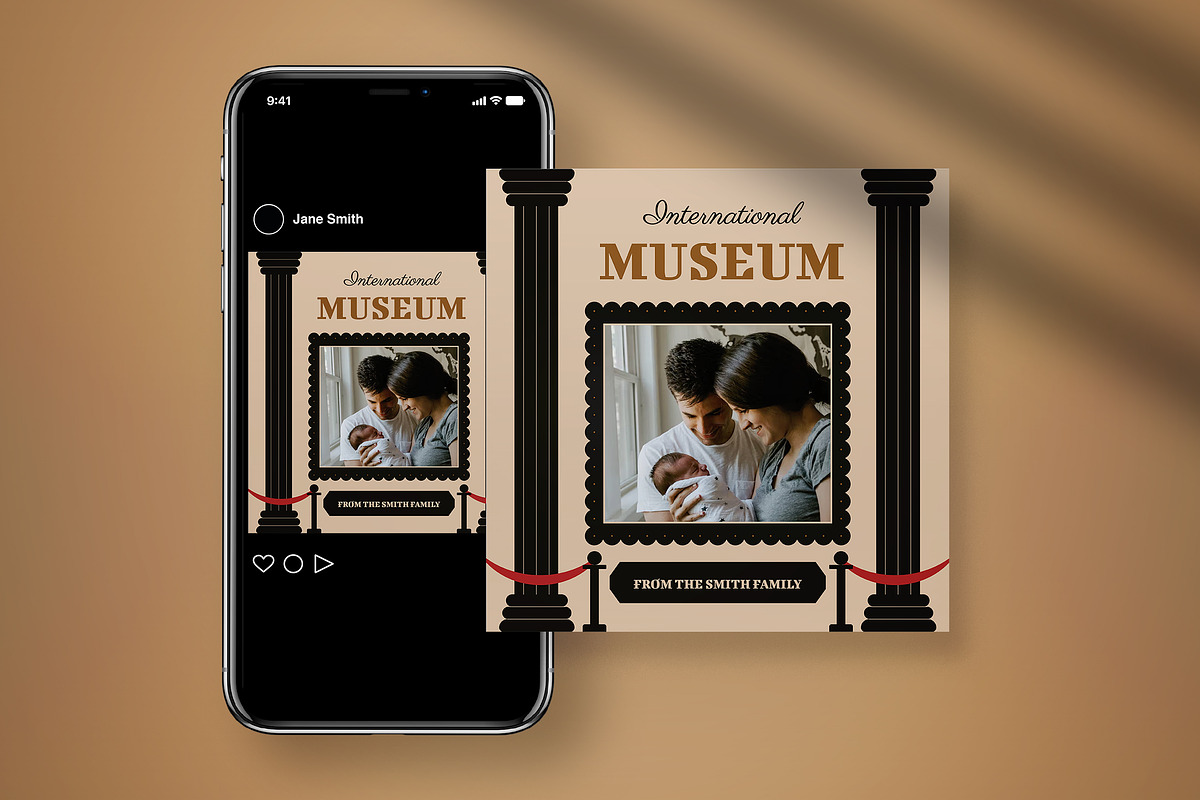 International Museum Greeting Card, a Card Template by graphicook (Photo 4 of 4)