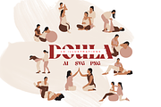 Pregnant Woman and Doula Childbirth, a Healthcare Illustration by designsbyionela (Thumbnail 1 of 3)