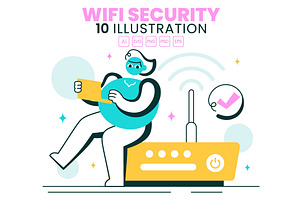 10 WiFi Security Wireless Technology, a Technology Illustration by denayunebgt