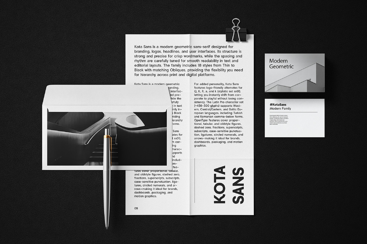 Kota Sans Modern Geometric Family, a Sans Serif Font by Lettertype Studio (Photo 2 of 15)