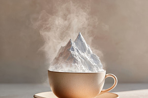 Surreal cup with mountain of foam, a Food & Drink Photo by AlyaAnd
