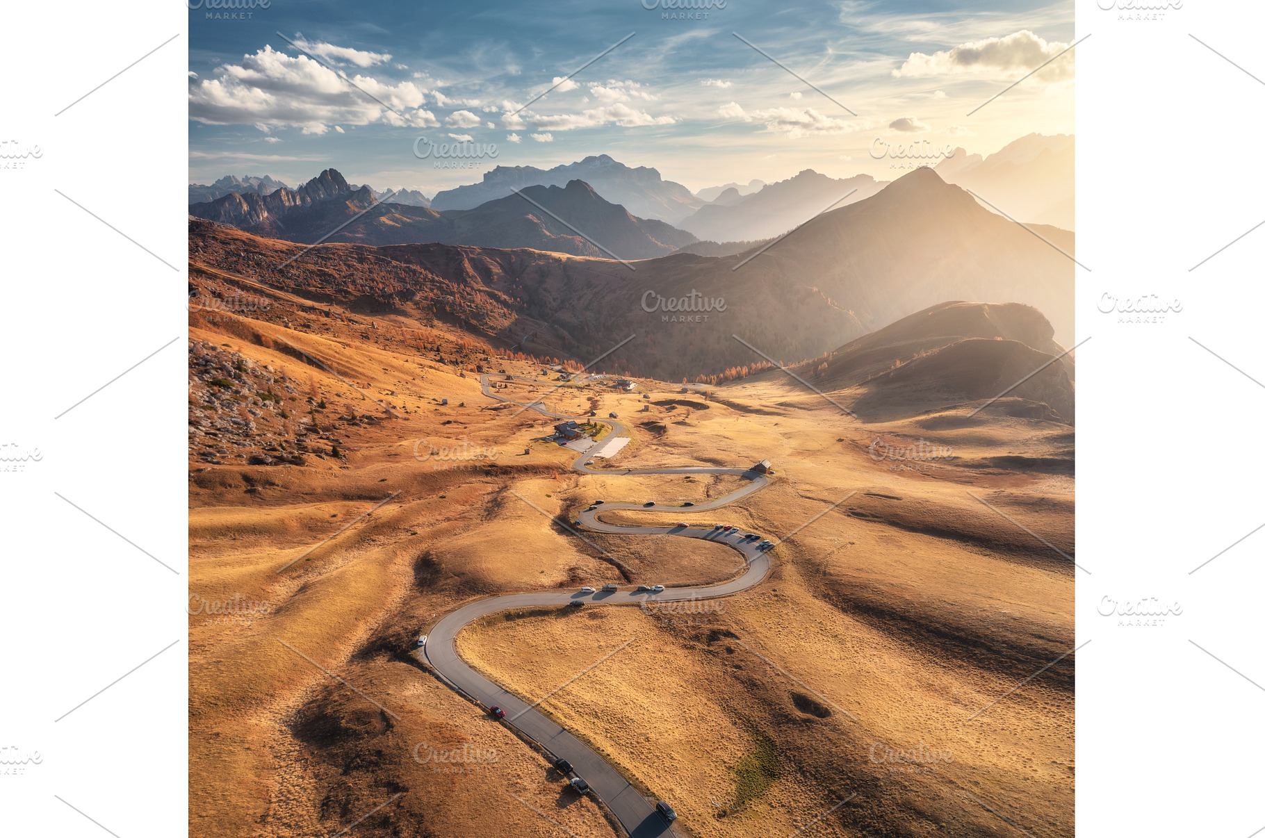 Aerial view of road in mountain, a Nature Photo by den-belitsky