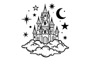 Fantasy Castle Cloud Moon Bundle, an Object Illustration by Gaye Art (Thumbnail 10 of 30)