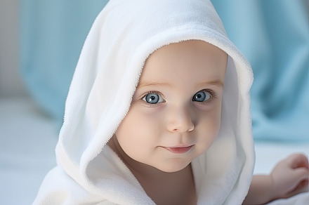 Portrait of a cute little baby with, a Photo by Iftikhar Alam