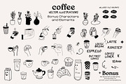 Coffee Hand-Drawn illustrations, a Food Illustration by dicreate (Thumbnail 4 of 12)