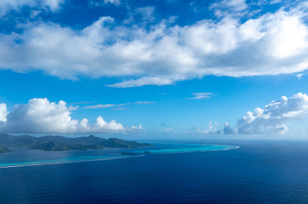 Aerial view of Tahaa island, French Polynesia, with turquoise la, a Nature Photo by GoodGoods