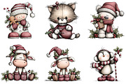 Whimsical Christmas Clipart, an Illustration by DreamArtGraphic (Thumbnail 2 of 5)