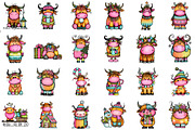 Whimsical Christmas Highland Cow Cli, an Illustration by Sublimation Artist (Thumbnail 2 of 6)