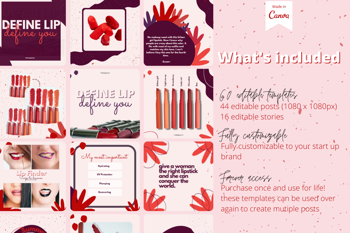 60 Pink Candy Instagram template, a Social Media Template by LemonNguyen (Photo 2 of 6)
