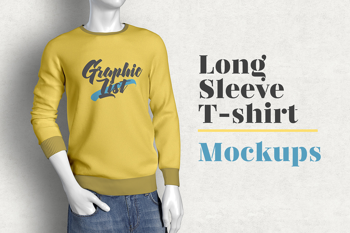 Long Sleeve T-shirt Mockups, a Shirt Mockup by simuradi (Photo 1 of 5)