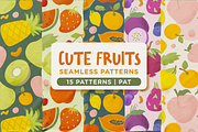 Cute Fresh Fruits Seamless Patterns, a Pattern Graphic by Telllu & Friends (Thumbnail 1 of 5)