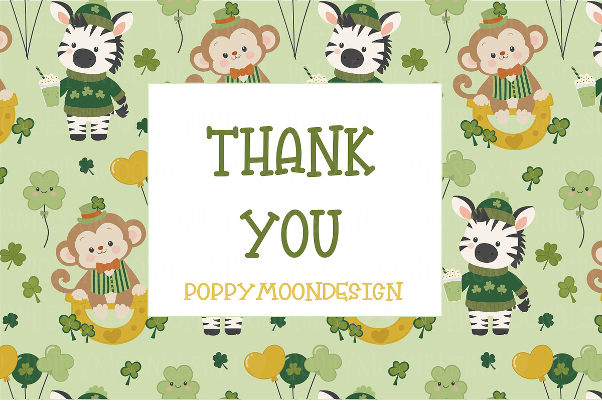 Shamrock safari set, an Animal Illustration by Poppymoondesign (Photo 5 of 5)