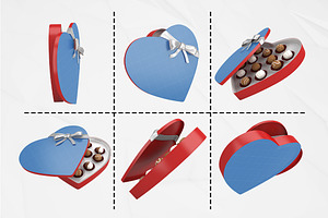 Heart Chocolate Box Mockup Kit