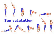 Sun salutation variations, a Healthcare Illustration by tamara.comotomka (Thumbnail 1 of 4)