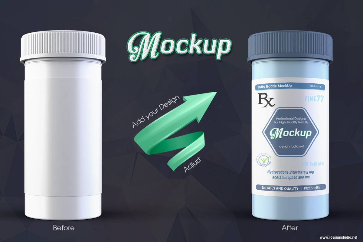 Pill Bottle Mockup, a Cups & Container Mockup by idesignstudio (Photo 3 of 6)