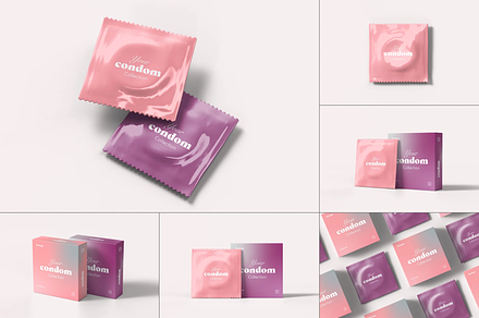 Condom Mock-up, a Packaging Mockup by BLISS DESIGN