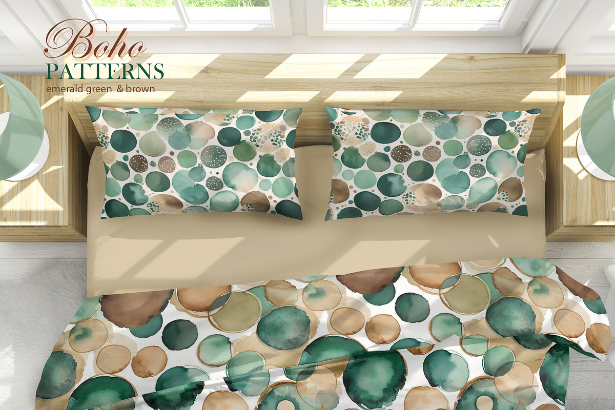 Boho Patterns. green and brown, a Pattern Graphic by L- design studio (Photo 5 of 6)