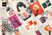 5x7 Folded Greeting Cards Mockup Set, a Merchandise Mockup by creatsy5 (Thumbnail 1 of 33)