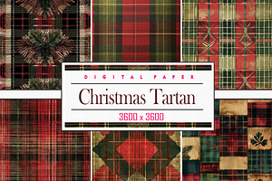 Christmas Tartan Pattern, a Pattern Graphic by Printable Treasure