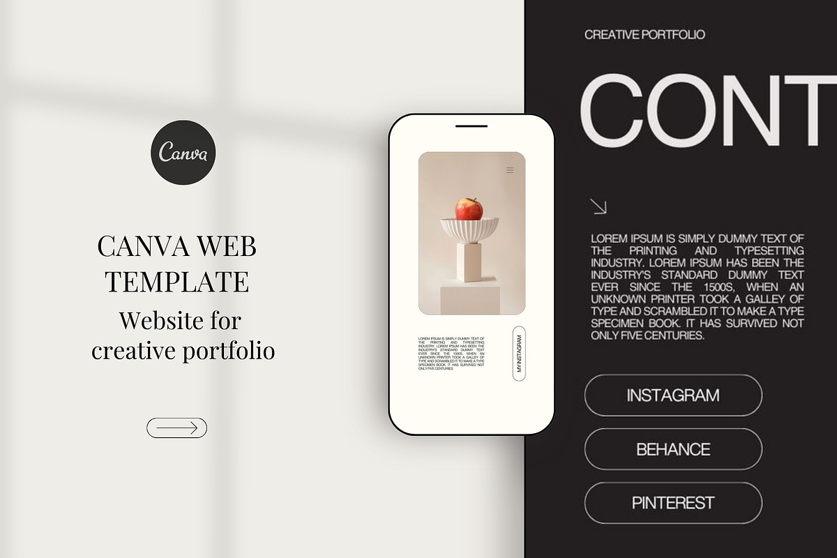 Canva portfolio template BLANC, a Landing Page Template by AS Studio (Photo 2 of 6)