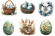 Watercolor Cute Easter Clipart PNG, an Illustration by SinaCreation (Thumbnail 4 of 5)