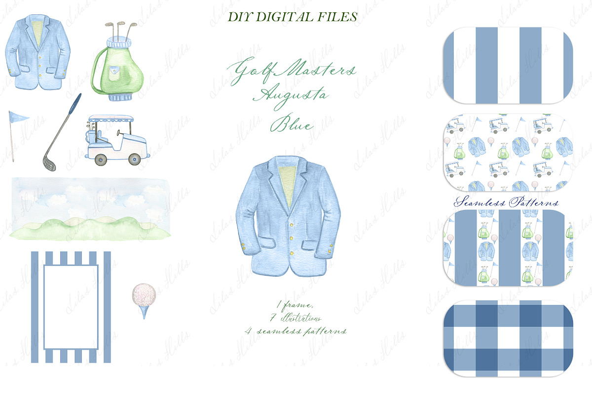 Golf Masters Augusta Clipart Blue, a Graphic by LABFcreations (Photo 2 of 4)