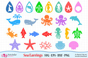 Sea Earrings SVG, Eps, Dxf and Png, an Object Graphic by PolpoDesign (Thumbnail 1 of 3)